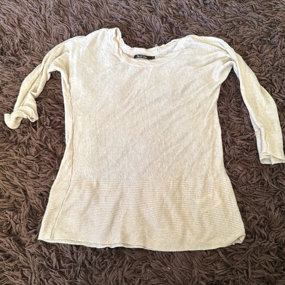 Nic+ Zoe linen Top Knit Beige Transitional Color Fall Quality  Size small - Picture 1 of 7